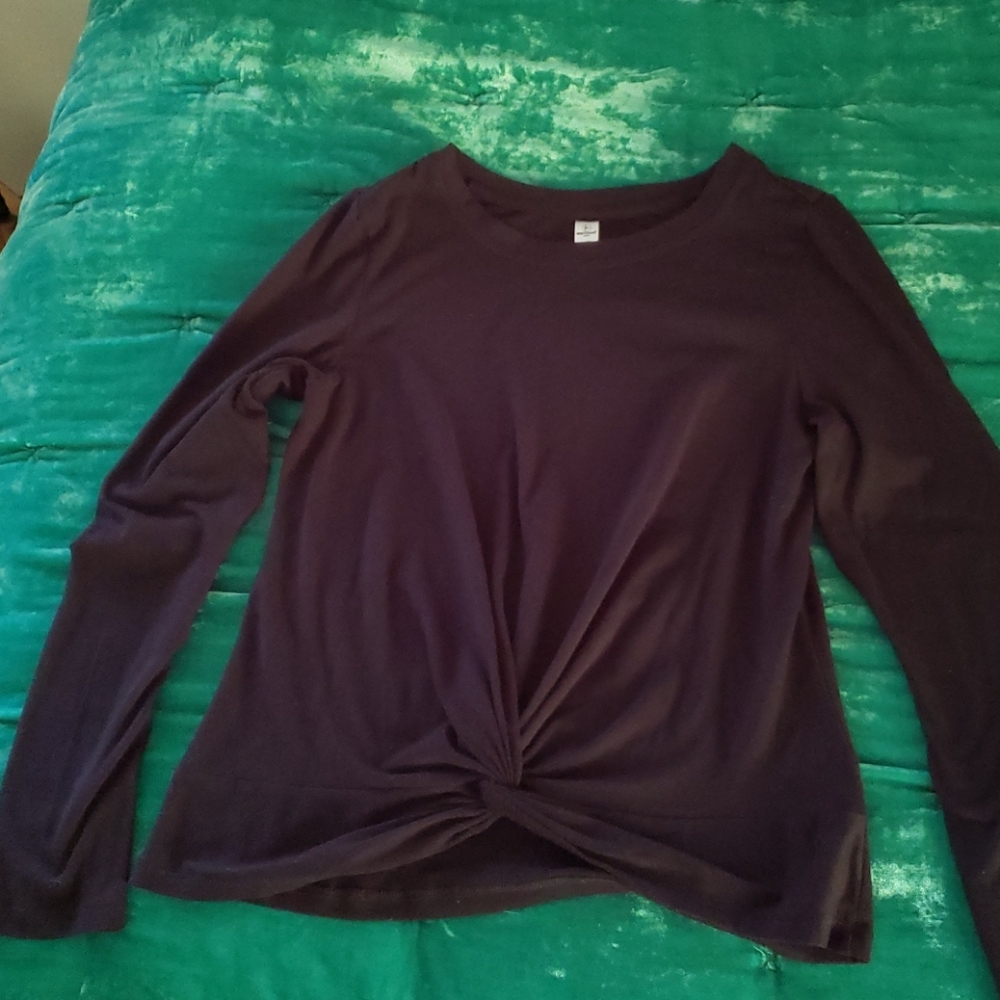 90 degrees black twist front long sleeved t-shirt